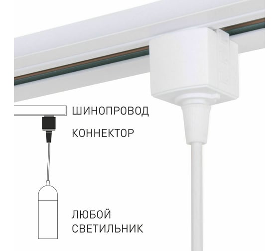 Изображение товара Коннектор для однофазного шинопровода Elektrostandard 85121/00 белый a060758