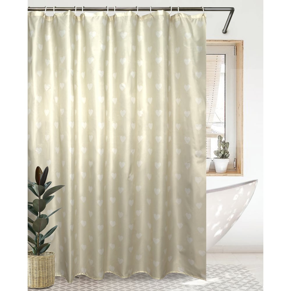 Изображение товара Штора Bath Plus д/в 180x180 heart бежевый водоотталкивающая полиэстер