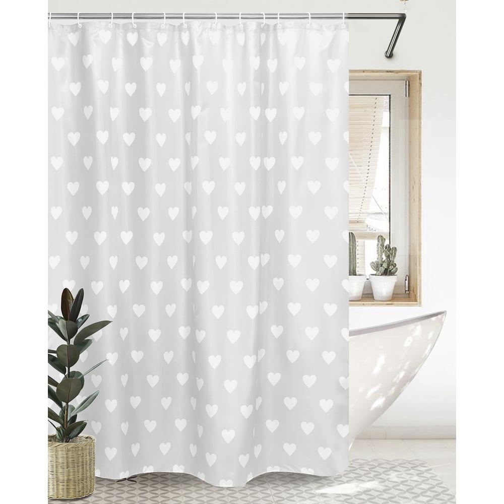 Изображение товара Штора для ванной Bath Plus 180x180 см сердце светло-серая