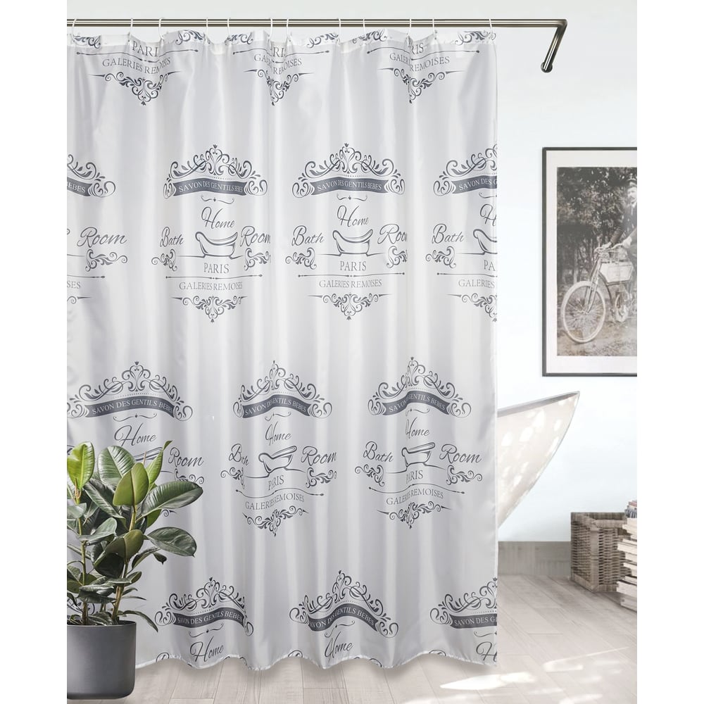 Изображение товара Комплект Bath Plus шина 180x180 см с кольцами и покрытием для ванной