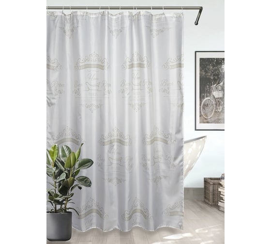 Изображение товара Комплект Bath Plus штора 180x180 д/в и кольца paris (beige) akch22104-2