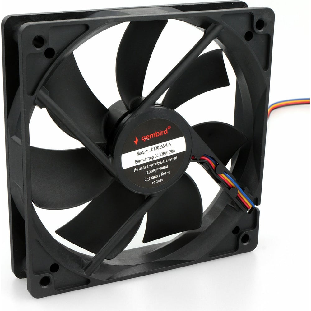 Изображение товара Вентилятор Gembird 120x120x25 4-pin для компьютера с гидродинамическим подшипником