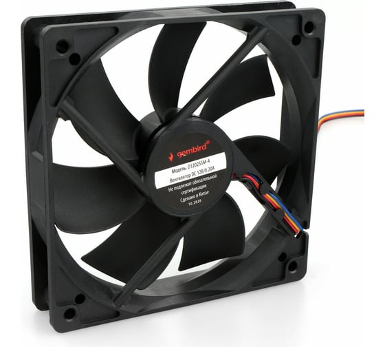 Изображение товара Вентилятор Gembird 120x120x25, втулка, 4 pin, провод 30 см, D12025SM-4