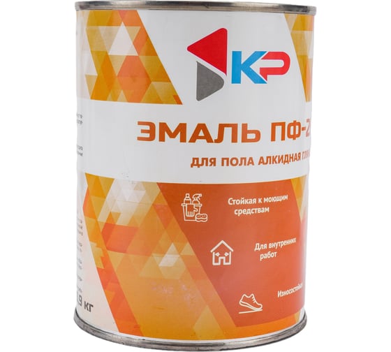 Изображение товара Краска для пола КР ПФ-266 золотисто-коричневая 0,9 кг 4610044290884