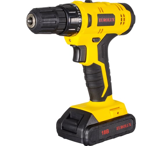 Изображение товара Аккумуляторная дрель-шуруповерт Eurolux ДА-18/2Li 72/14/40