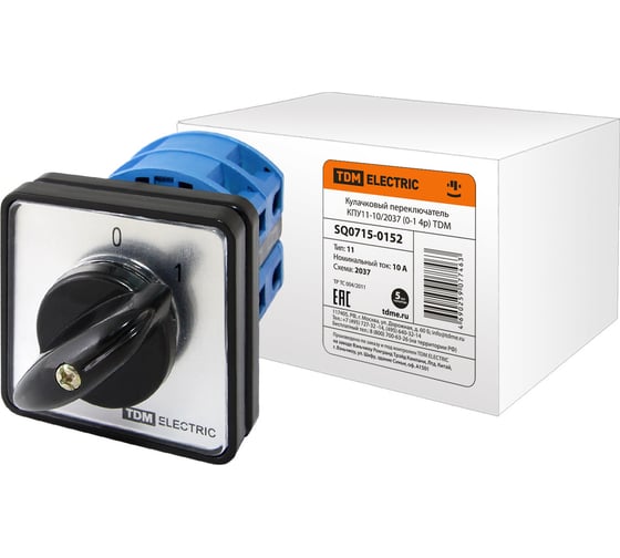 Изображение товара Кулачковый переключатель TDM ELECTRIC КПУ11-10/2037 (0-1; 4р) SQ0715-0152