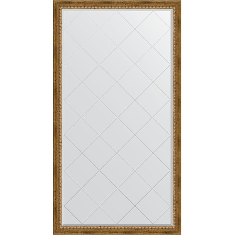 Изображение товара Напольное зеркало с гравировкой в багетной раме EVOFORM состаренная бронза, с плетением 70 мм, 108x198 см BY 6343