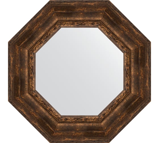 Изображение товара Зеркало в багетной раме EVOFORM состаренное дерево, с орнаментом 120 мм, 62.6x62.6 см BY 3862