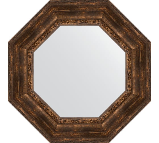 Изображение товара Зеркало в багетной раме EVOFORM состаренное дерево, с орнаментом 120 мм, 67x67 см BY 7394