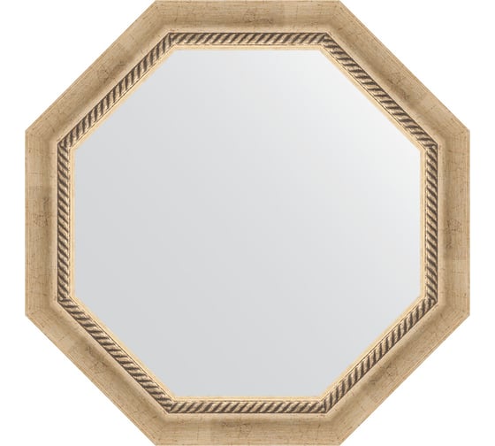 Изображение товара Зеркало в багетной раме EVOFORM состаренное серебро, с плетением 70 мм, 63.2x63.2 см BY 3755