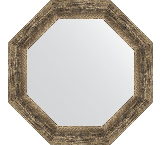 Изображение товара Зеркало в багетной раме EVOFORM старое дерево, с плетением 70 мм, 53x53 см BY 3664