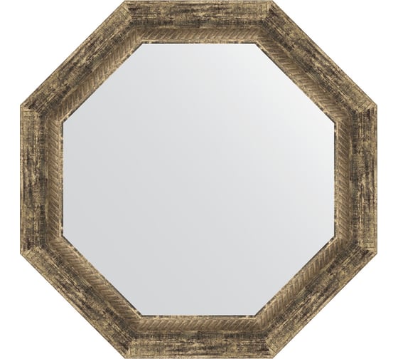 Изображение товара Зеркало в багетной раме EVOFORM старое дерево, с плетением 70 мм, 58x58 см BY 7320