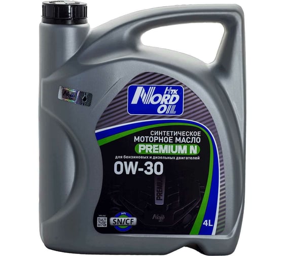 Изображение товара Моторное масло NORD OIL Premium N 0W-30 SN/CF 4 л NRL092