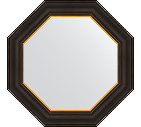 Изображение товара Зеркало в багетной раме EVOFORM черное дерево с золотом 71 мм, 54x54 см BY 3874