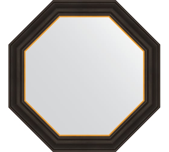 Изображение товара Зеркало в багетной раме EVOFORM черное дерево с золотом 71 мм, 64x64 см BY 3875