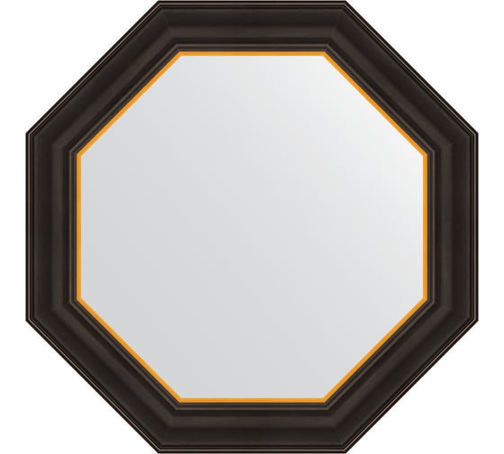 Изображение товара Зеркало в багетной раме EVOFORM черное дерево с золотом 71 мм, 58x58 см BY 7402