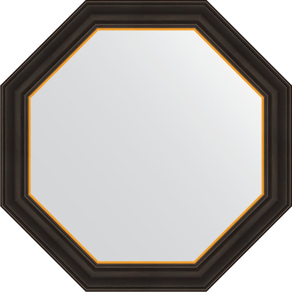 Изображение товара Зеркало EVOFORM в багетной раме черное дерево с золотом 68x68 см