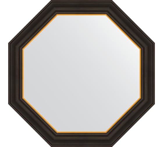 Изображение товара Зеркало в багетной раме EVOFORM черное дерево с золотом 71 мм, 68x68 см BY 7403