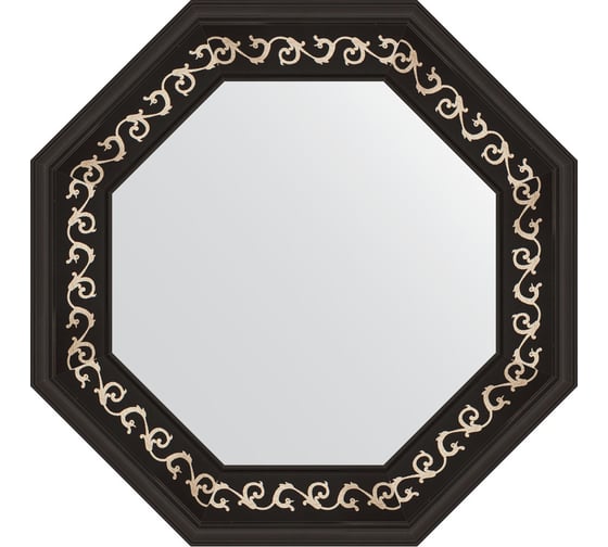 Изображение товара Зеркало в багетной раме EVOFORM черный ардеко 81 мм, 55x55 см BY 3766