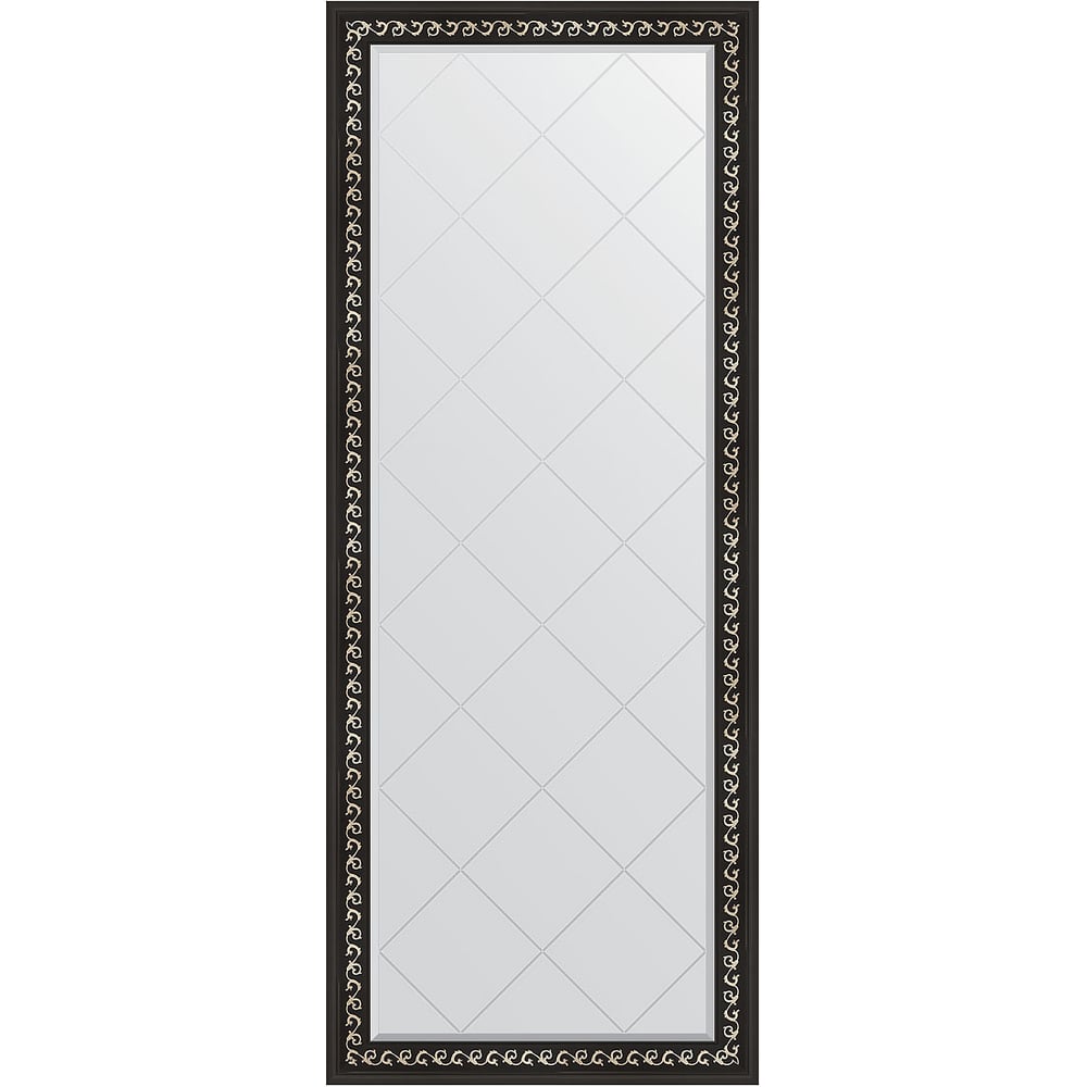Изображение товара Напольное зеркало с гравировкой в багетной раме EVOFORM черный ардеко 80x199 см