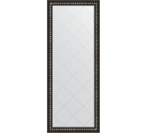 Изображение товара Напольное зеркало с гравировкой в багетной раме EVOFORM черный ардеко 81 мм, 80x199 см BY 6308