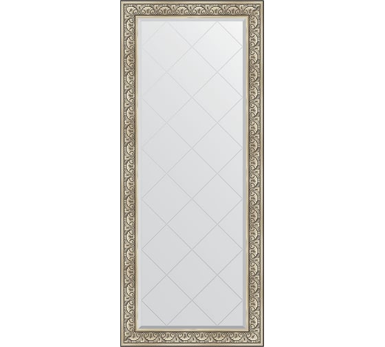 Изображение товара Напольное зеркало с гравировкой в багетной раме EVOFORM барокко серебро 106 мм, 85x205 см BY 6334