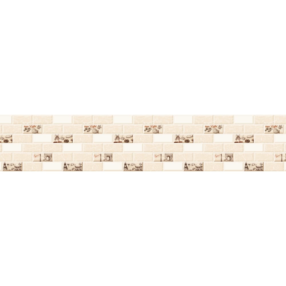 Панель для кухонного фартука ФАРТУКОФФ клинкерная плитка керамин амстердам шейд рельеф коричневый 24 5x6 5