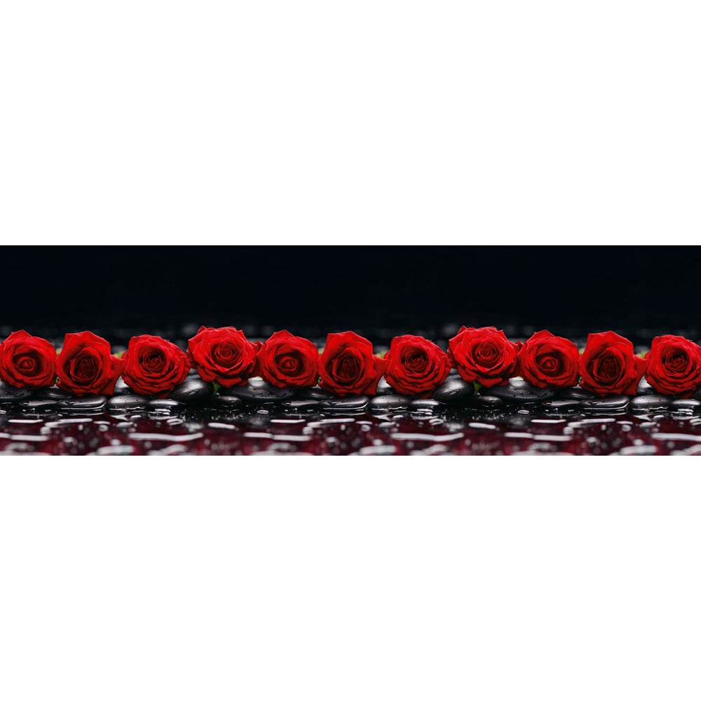 Панель для кухонного фартука ФАРТУКОФФ декор зимние грезы гранат ягодки красные 15 см
