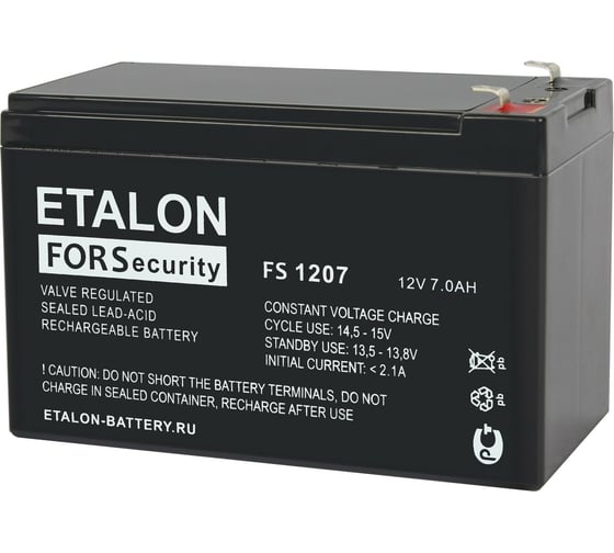Изображение товара Аккумулятор ETALON FS 1207 (12 В; 7 Ач) Etalon Battery 00-00006401