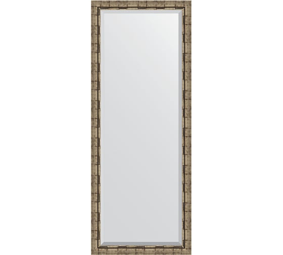 Изображение товара Напольное зеркало с фацетом в багетной раме EVOFORM серебряный бамбук 73 мм, 78x198 см BY 6107