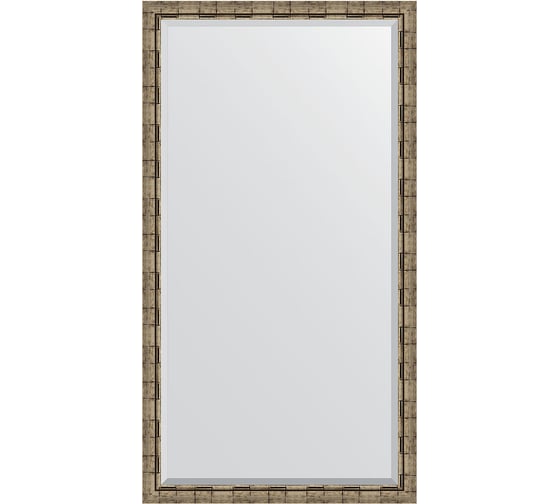 Изображение товара Напольное зеркало с фацетом в багетной раме EVOFORM серебряный бамбук 73 мм, 108x198 см BY 6147