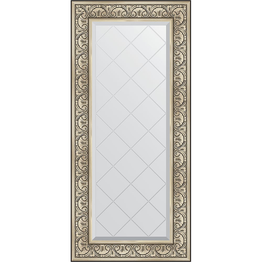 Изображение товара Зеркало с гравировкой в багетной раме EVOFORM серебро 60x130 см BY 4080