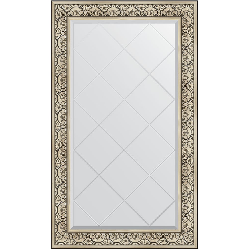 Изображение товара Зеркало с гравировкой в багетной раме EVOFORM барокко серебро 80x135 см