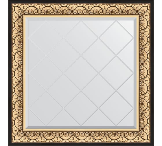 Изображение товара Зеркало с гравировкой в багетной раме EVOFORM барокко золото 106 мм, 90x90 см BY 4337