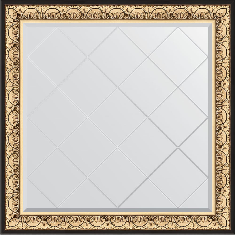 Изображение товара Зеркало с гравировкой в багетной раме EVOFORM барокко золото 110x110 см