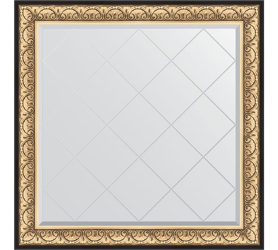 Изображение товара Зеркало с гравировкой в багетной раме EVOFORM барокко золото 106 мм, 110x110 см BY 4466