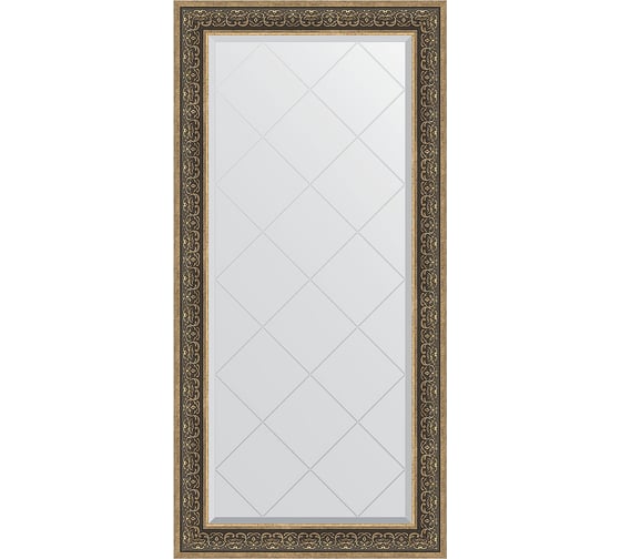Изображение товара Зеркало с гравировкой в багетной раме EVOFORM вензель серебряный 101 мм, 79x161 см BY 4293