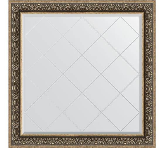 Изображение товара Зеркало с гравировкой в багетной раме EVOFORM вензель серебряный 101 мм, 109x109 см BY 4465