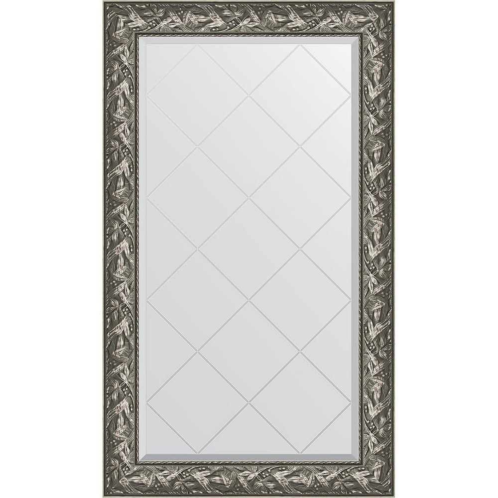 Изображение товара Зеркало с гравировкой в багетной раме EVOFORM Византия серебро 99 мм 1132x592 мм