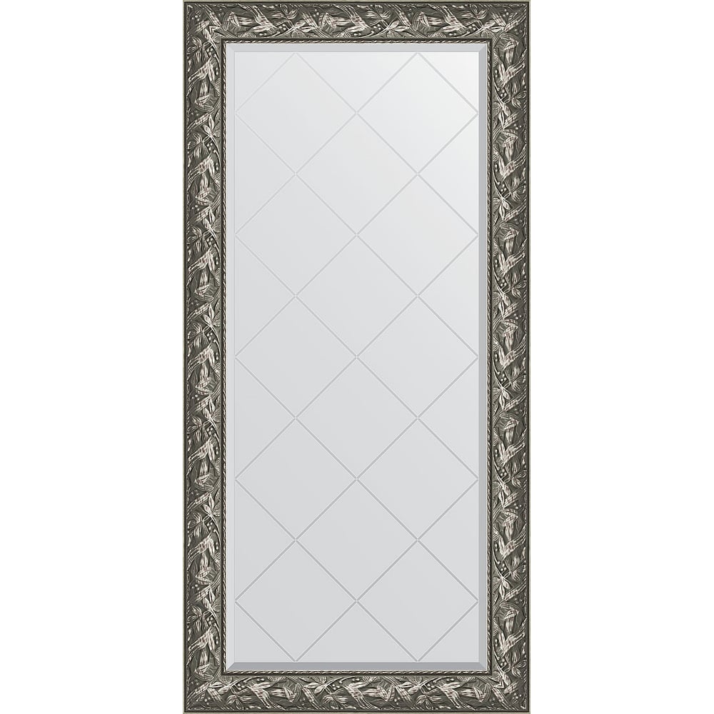 Изображение товара Зеркало с гравировкой в багетной раме EVOFORM византия серебро 99 мм, 79x161 см