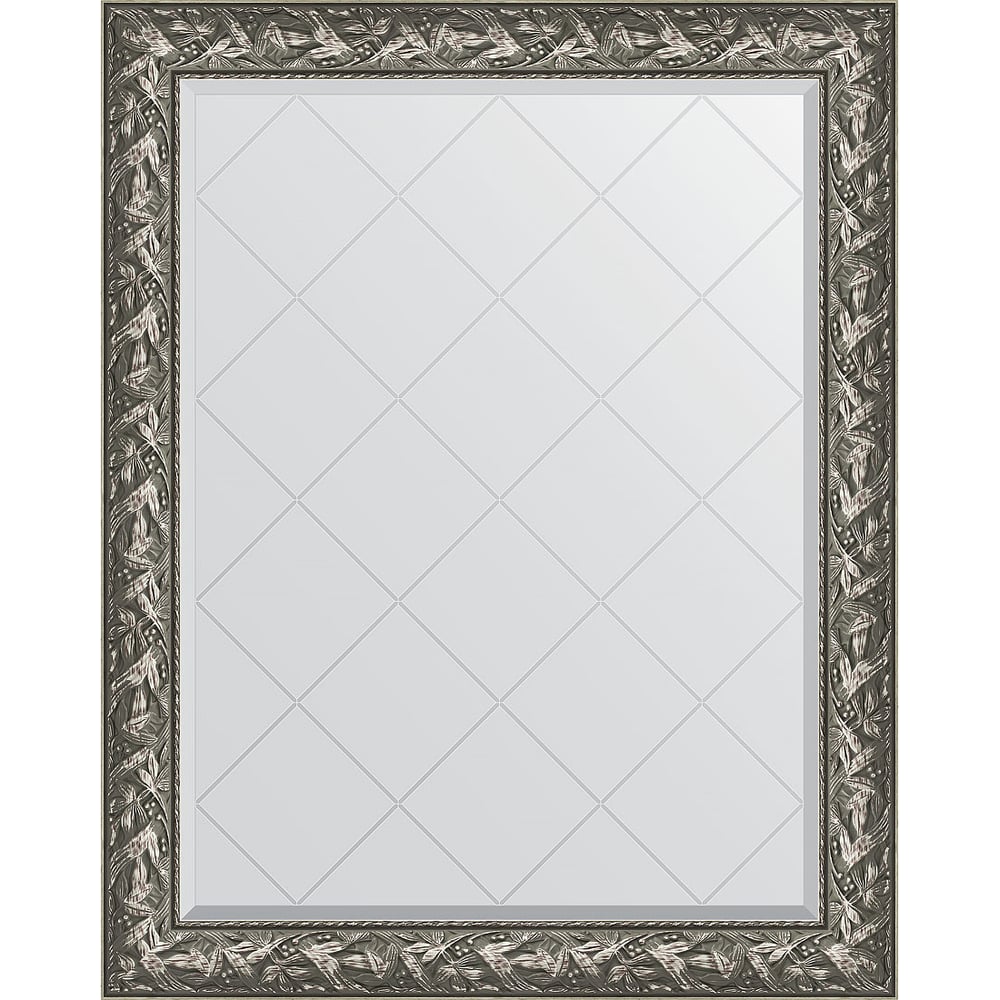 Изображение товара Зеркало с гравировкой в багетной раме EVOFORM Византия серебро 99x124 см BY 4372