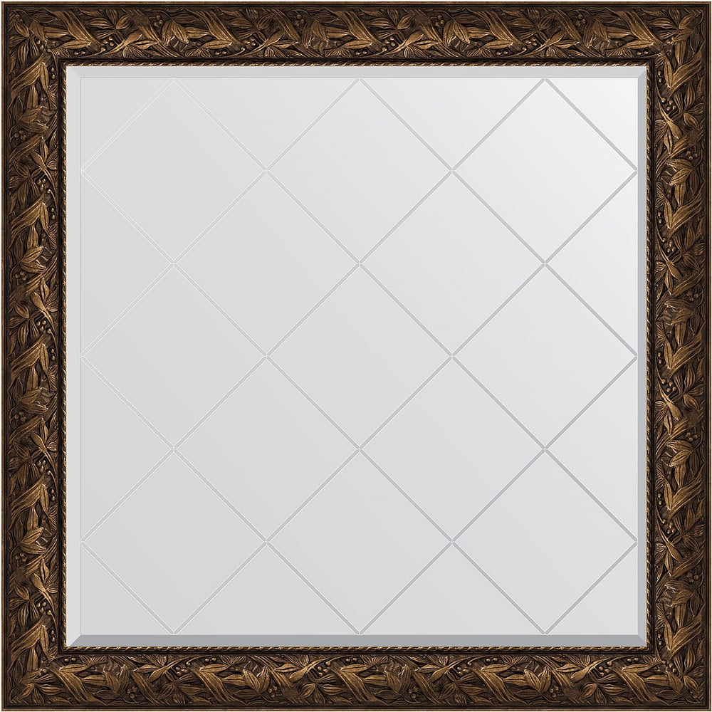 Изображение товара Зеркало с гравировкой в багетной раме EVOFORM 109x109 см бронза