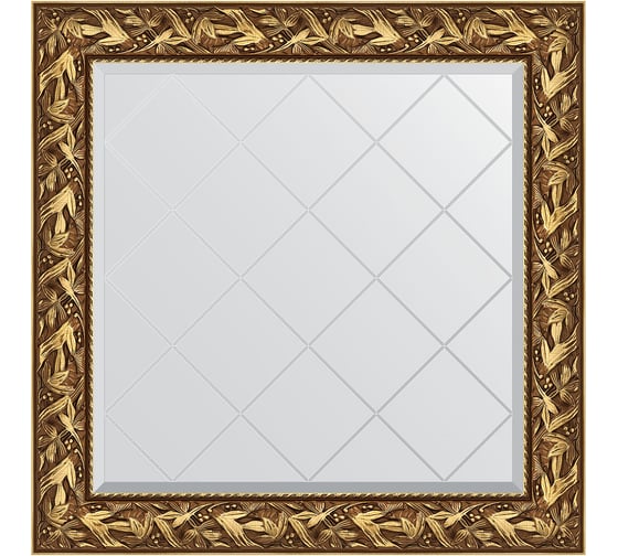 Изображение товара Зеркало с гравировкой в багетной раме EVOFORM византия золото 99 мм, 89x89 см BY 4328