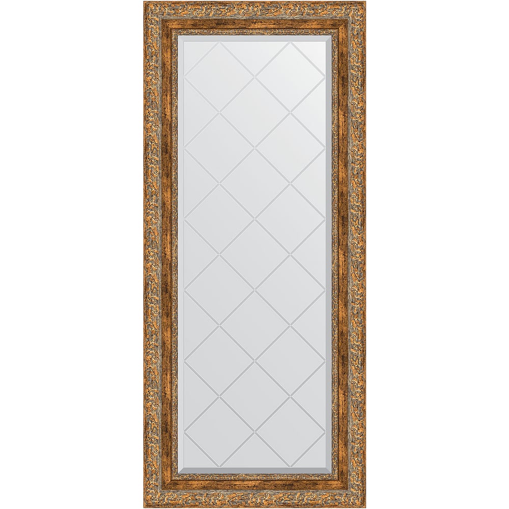 Изображение товара Зеркало с гравировкой в багетной раме EVOFORM виньетка антик бронза 55x125 см