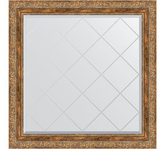 Изображение товара Зеркало с гравировкой в багетной раме EVOFORM виньетка античная бронза 85 мм, 85x85 см BY 4316