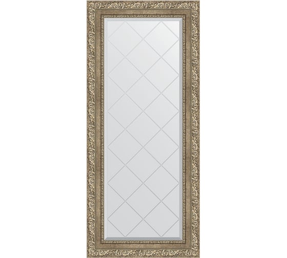 Изображение товара Зеркало с гравировкой в багетной раме EVOFORM виньетка античное серебро 85 мм, 55x125 см BY 4057