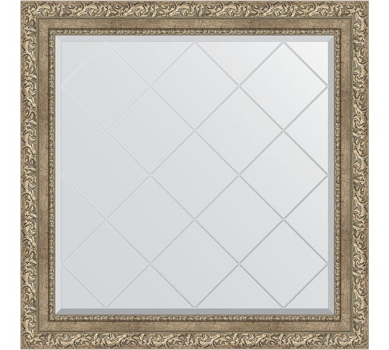 Изображение товара Зеркало с гравировкой в багетной раме EVOFORM виньетка античное серебро 85 мм, 85x85 см BY 4315