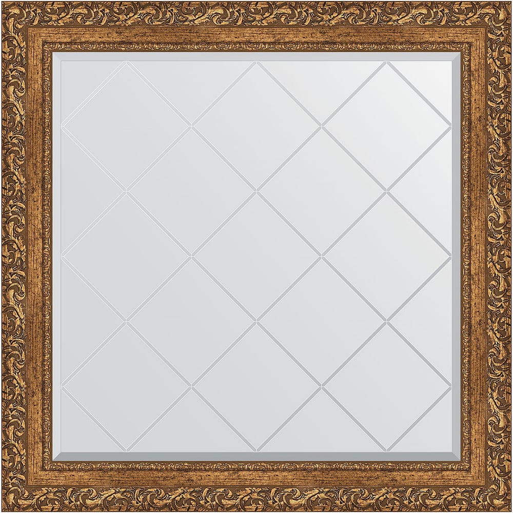 Изображение товара Зеркало с гравировкой в багетной раме EVOFORM бронзовая 85 мм 85x85 см BY 4314