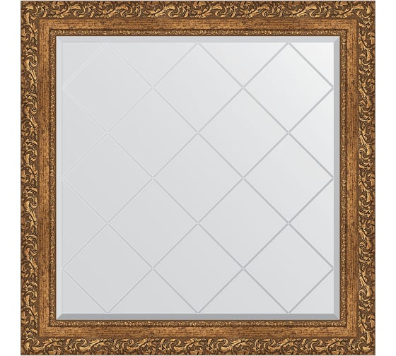 Изображение товара Зеркало с гравировкой в багетной раме EVOFORM виньетка бронзовая 85 мм, 85x85 см BY 4314