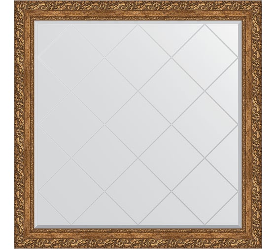 Изображение товара Зеркало с гравировкой в багетной раме EVOFORM виньетка бронзовая 85 мм, 105x105 см BY 4443